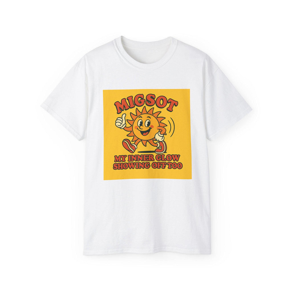 Smiling Sun Cartoon My Inner Glow T-Shirt | Retro Sunshine Graphic Tee