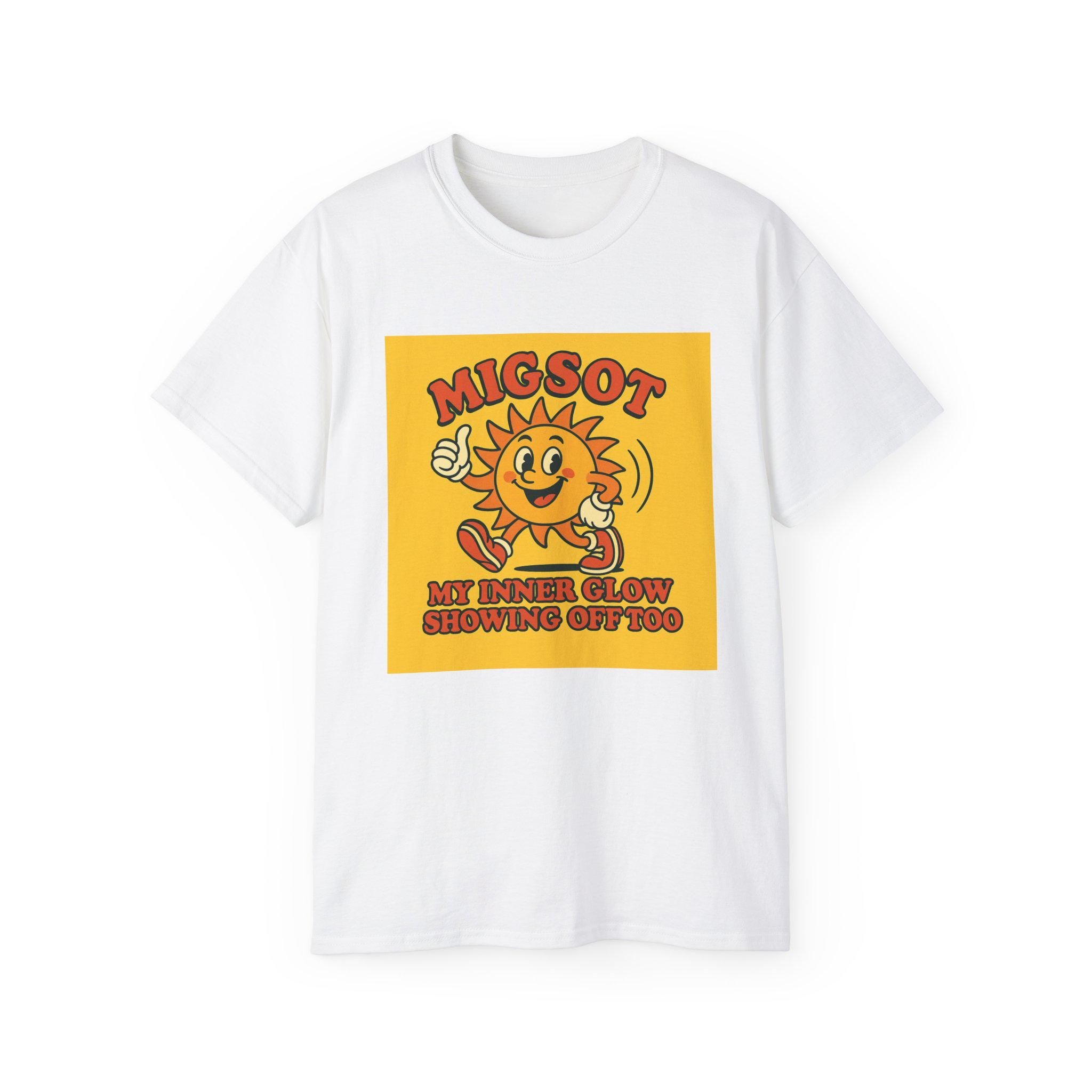 Smiling Sun Cartoon My Inner Glow T-Shirt | Retro Sunshine Graphic Tee