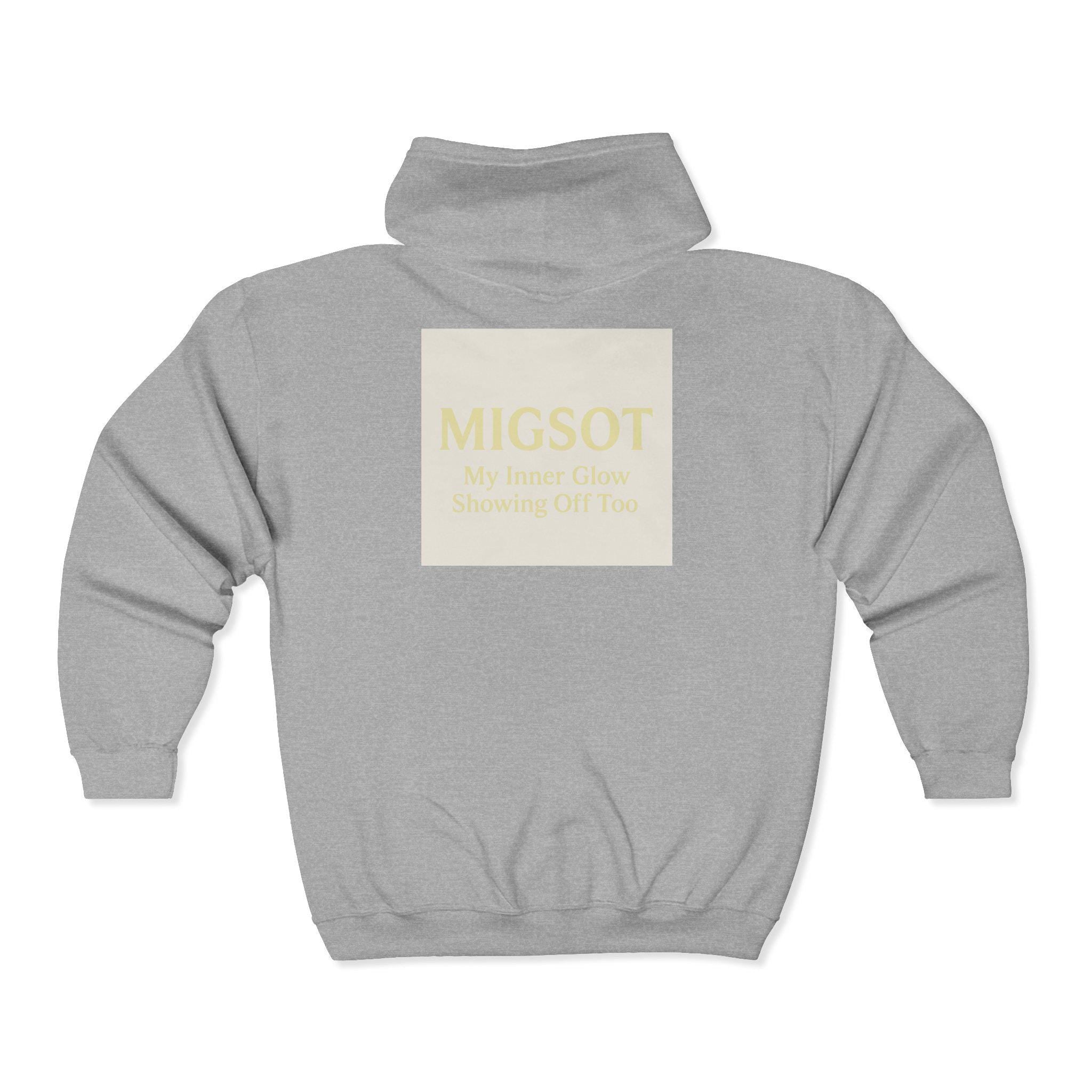 MIGSOT Square Logo Hoodie | Zip Hooded Sweatshirt
