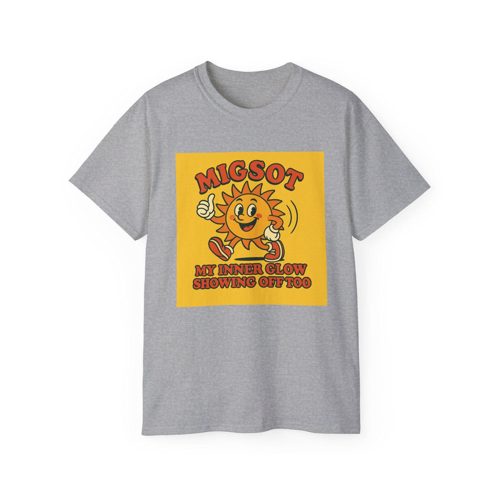 Smiling Sun Cartoon My Inner Glow T-Shirt | Retro Sunshine Graphic Tee