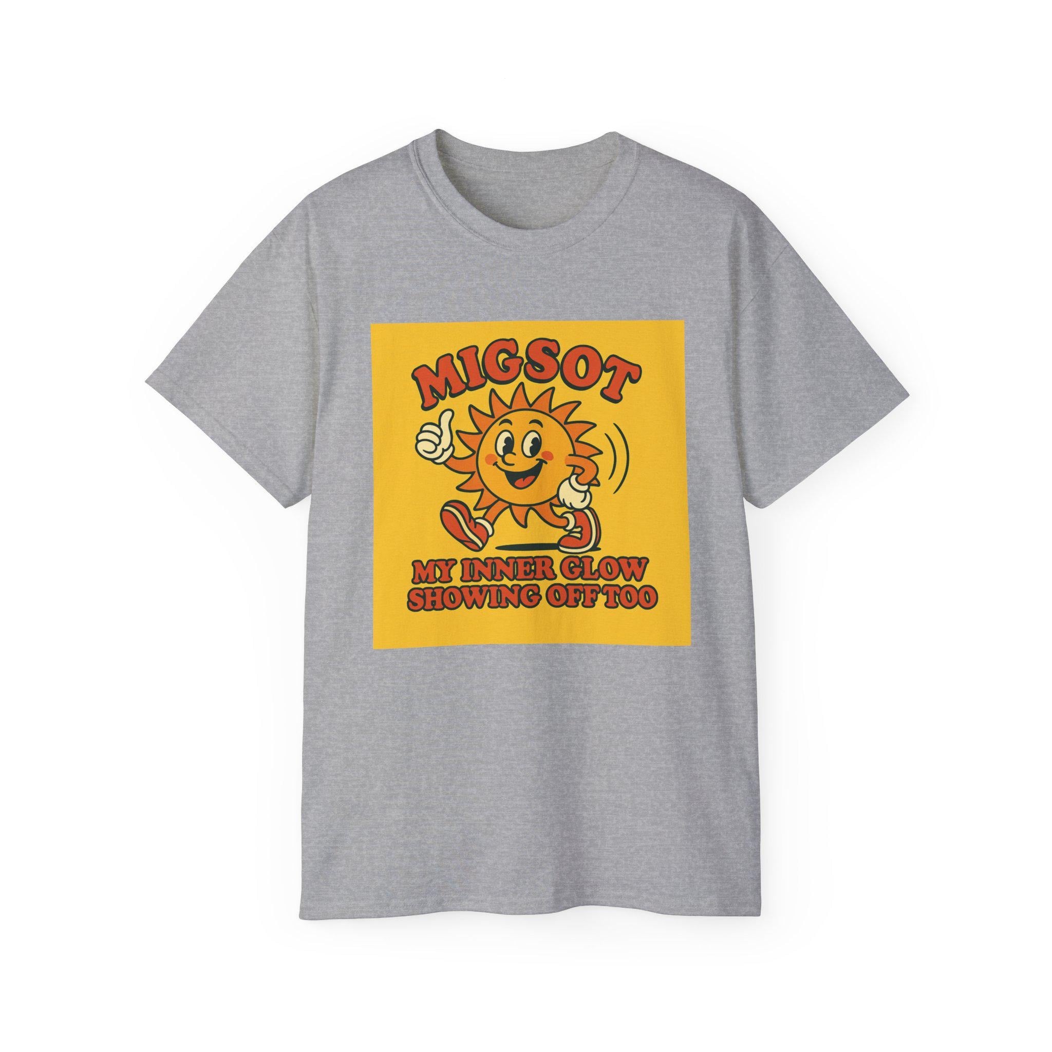 Smiling Sun Cartoon My Inner Glow T-Shirt | Retro Sunshine Graphic Tee
