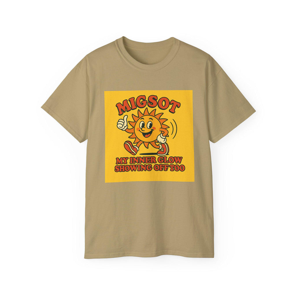 Smiling Sun Cartoon My Inner Glow T-Shirt | Retro Sunshine Graphic Tee