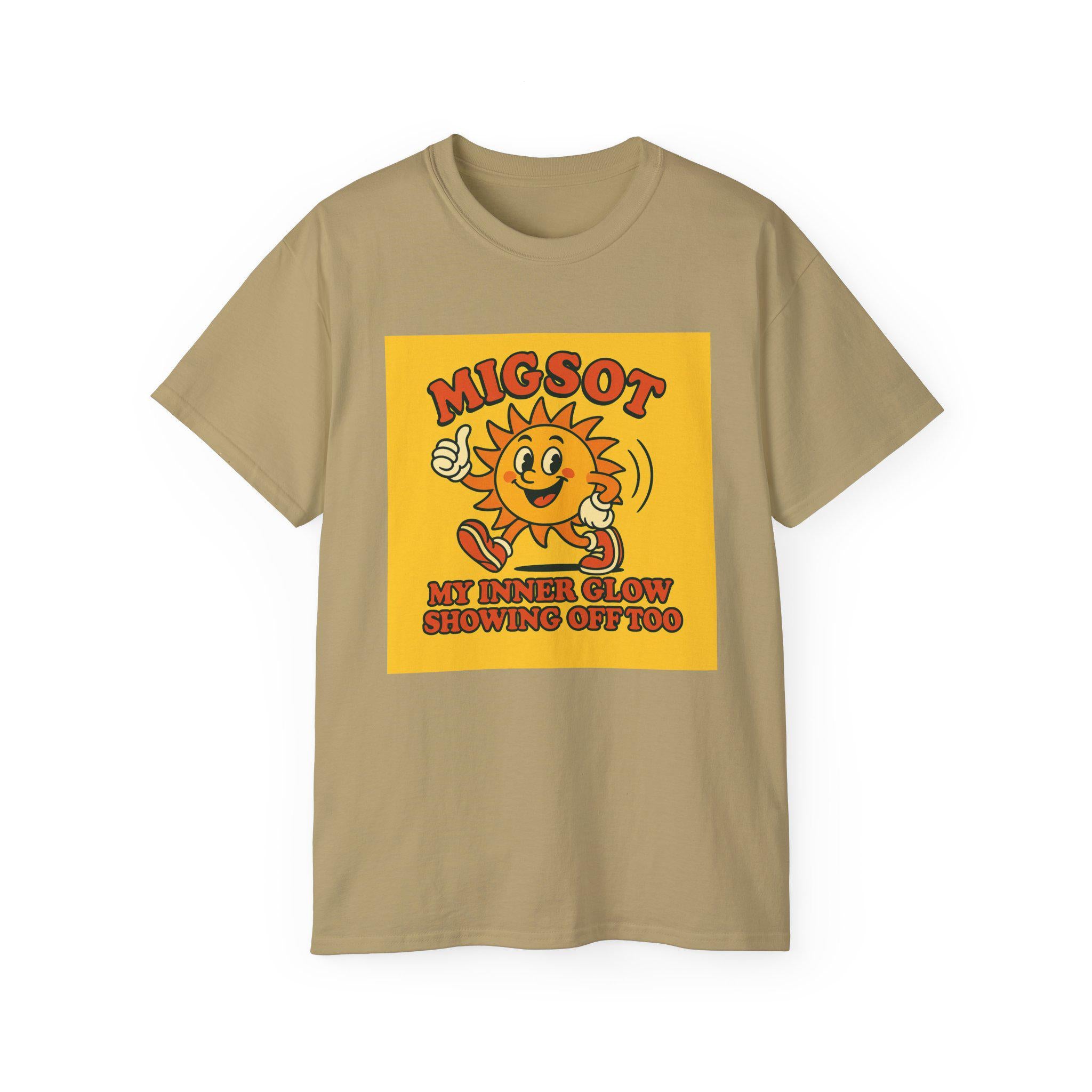 Smiling Sun Cartoon My Inner Glow T-Shirt | Retro Sunshine Graphic Tee