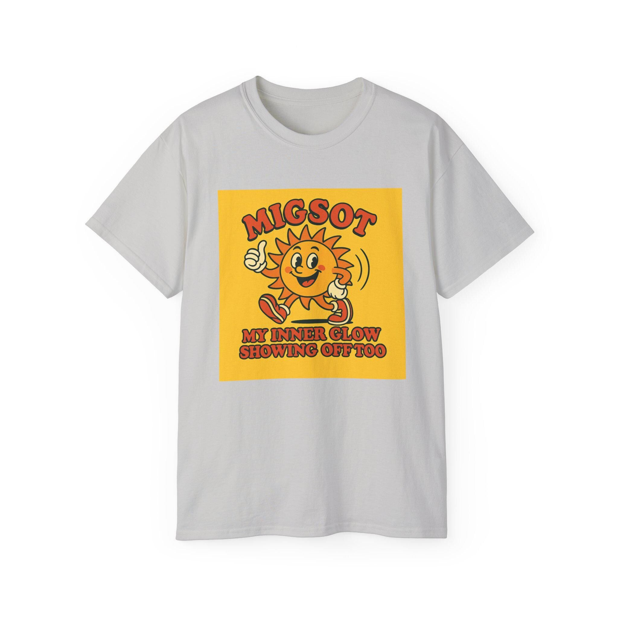 Smiling Sun Cartoon My Inner Glow T-Shirt | Retro Sunshine Graphic Tee