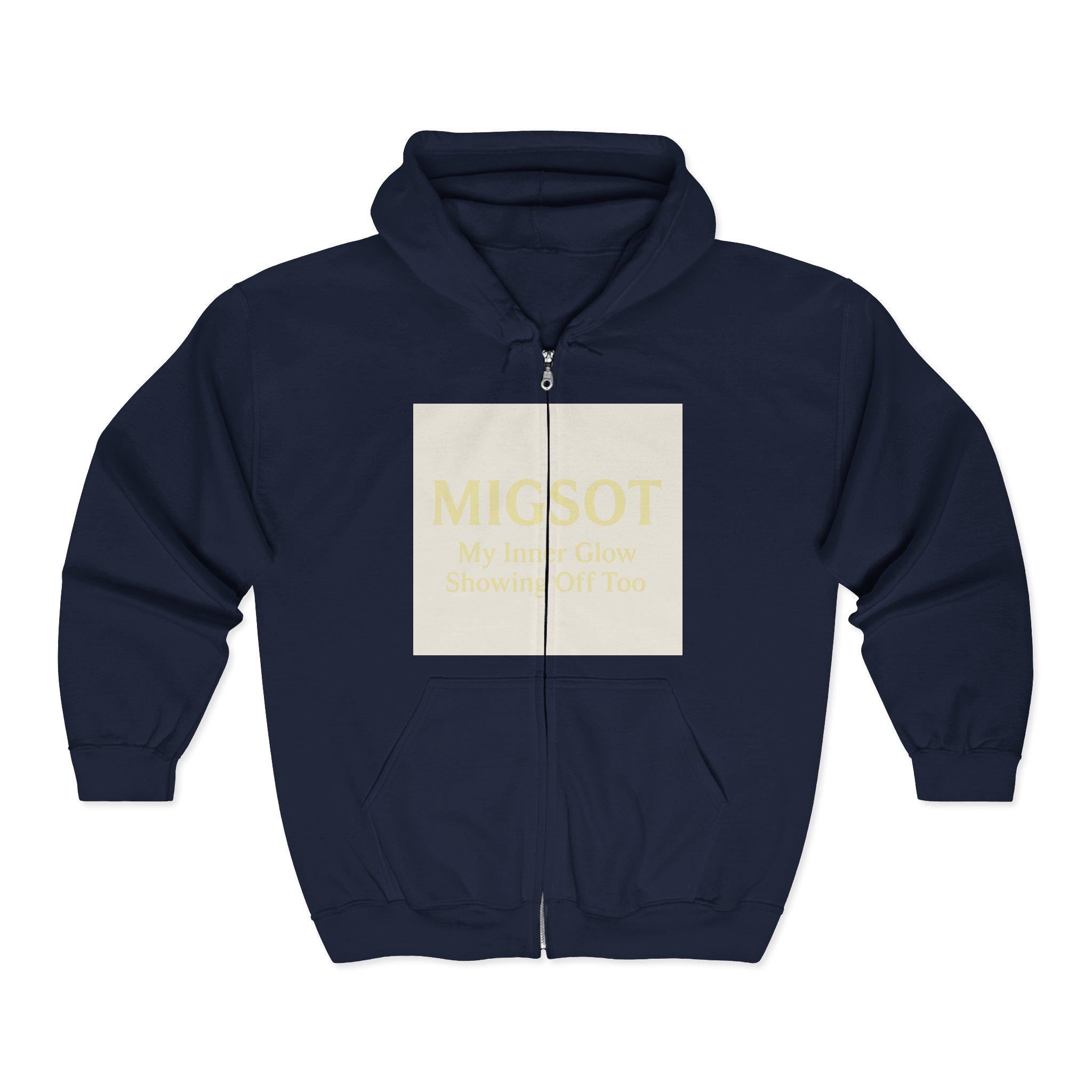 MIGSOT Square Logo Hoodie | Zip Hooded Sweatshirt