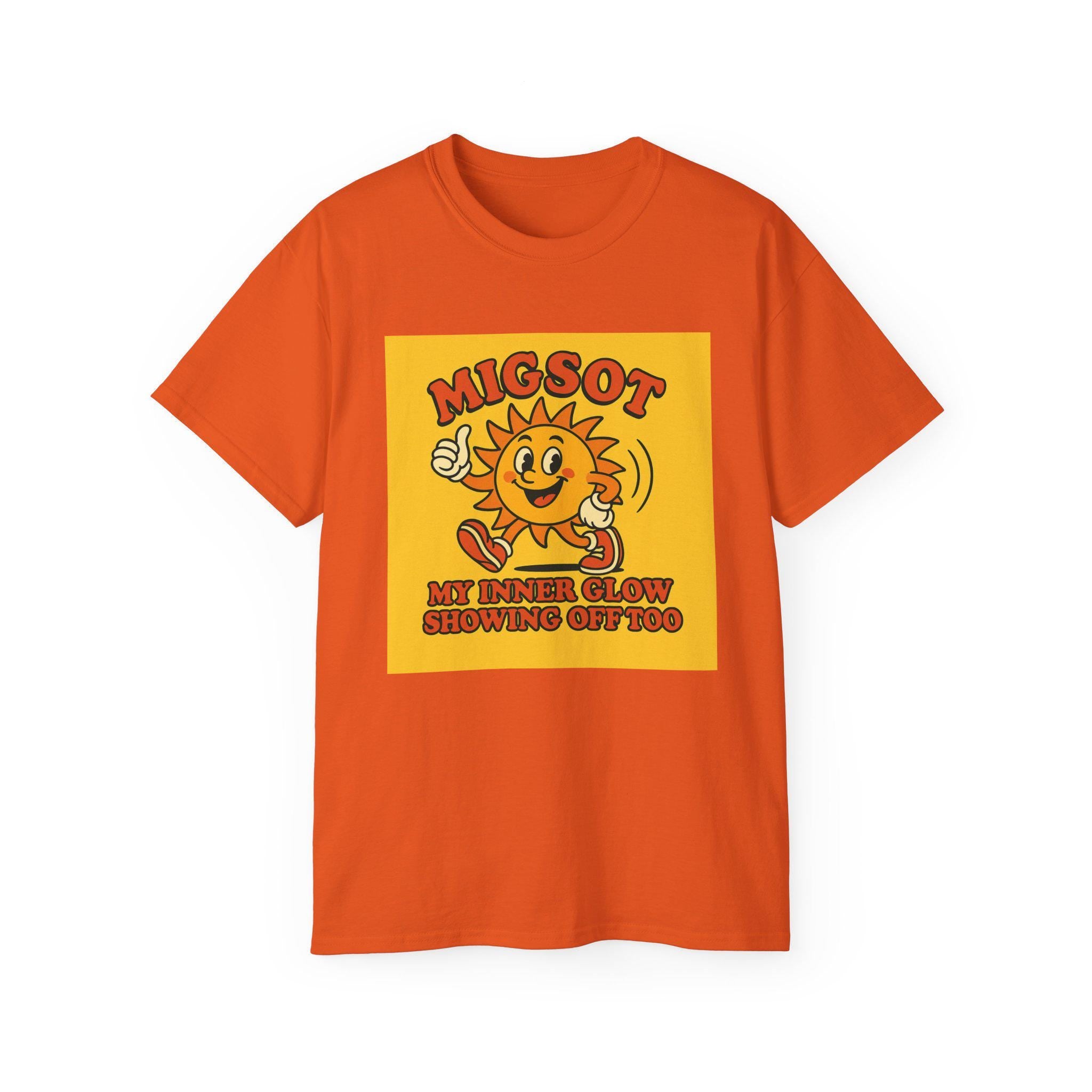 Smiling Sun Cartoon My Inner Glow T-Shirt | Retro Sunshine Graphic Tee