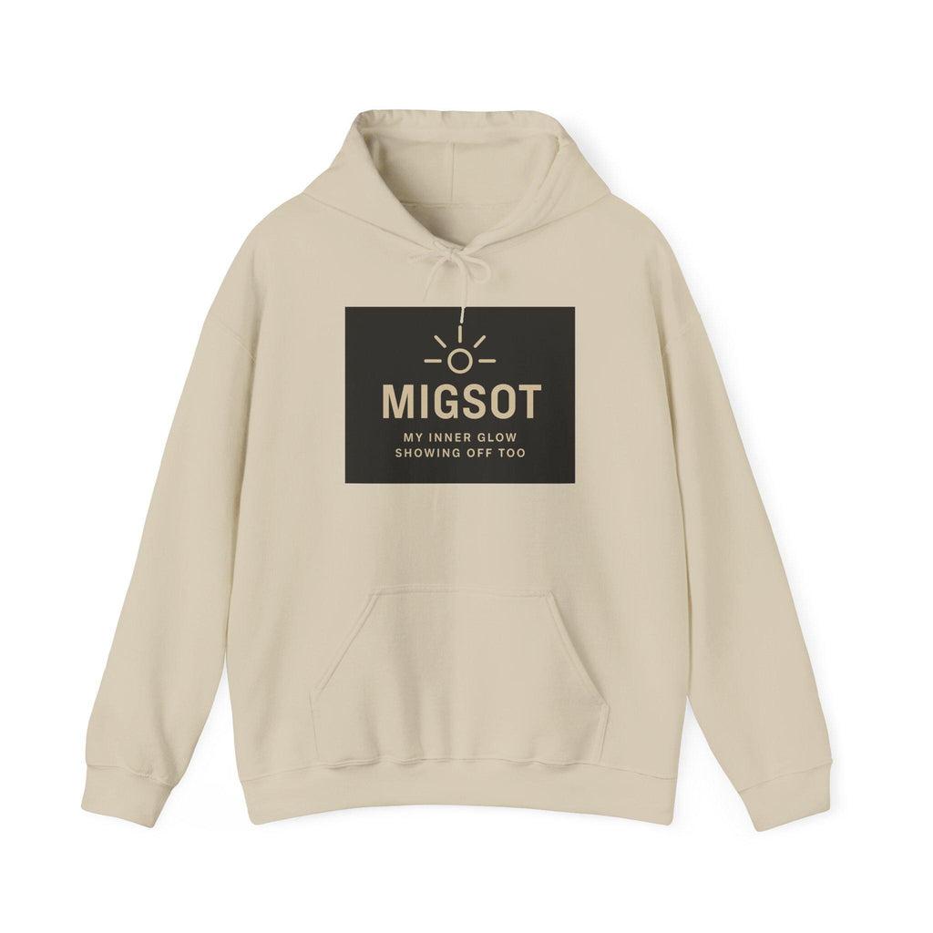 MIGSOT sun logo hoodie | Minimal Glow Graphic Hoodie