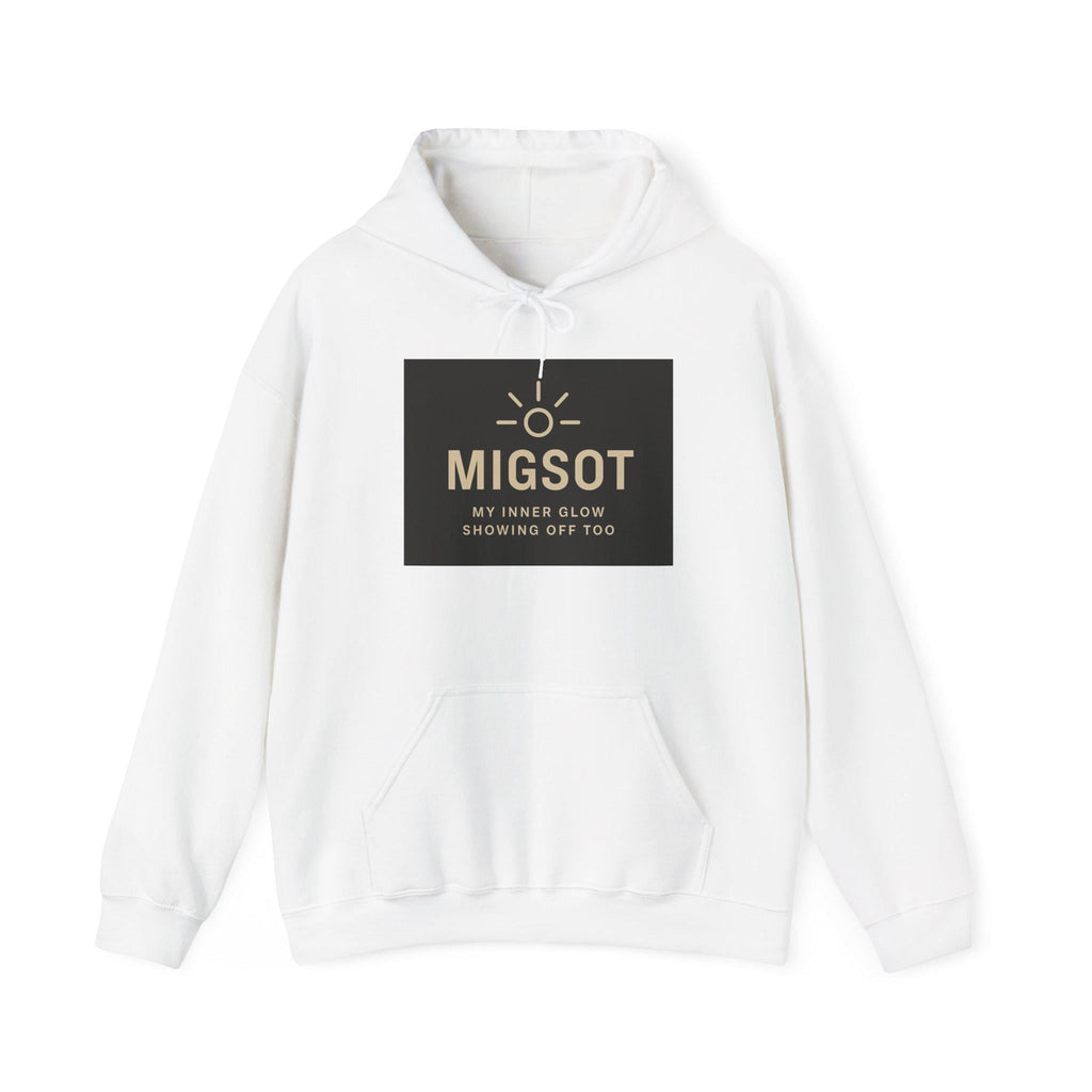 MIGSOT sun logo hoodie | Minimal Glow Graphic Hoodie