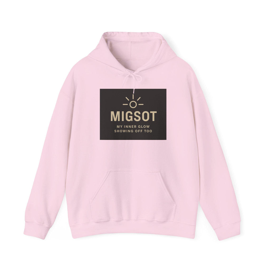 MIGSOT sun logo hoodie | Minimal Glow Graphic Hoodie