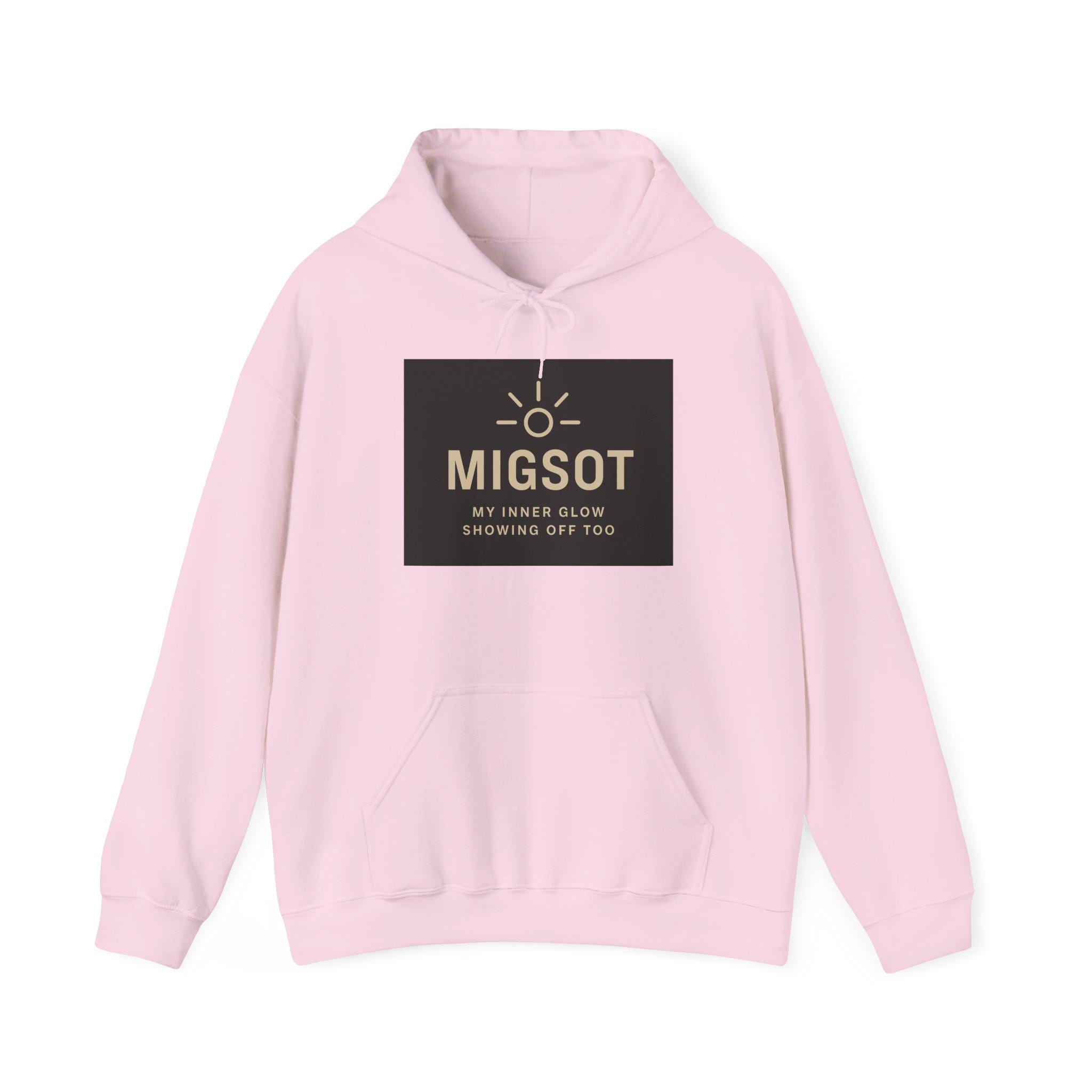 MIGSOT sun logo hoodie | Minimal Glow Graphic Hoodie