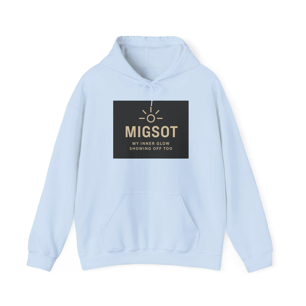 MIGSOT sun logo hoodie | Minimal Glow Graphic Hoodie