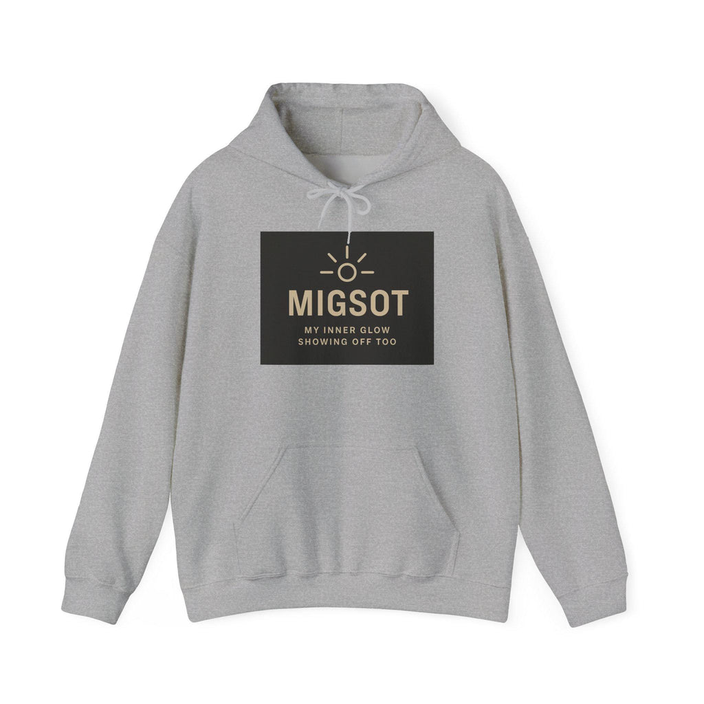 MIGSOT sun logo hoodie | Minimal Glow Graphic Hoodie