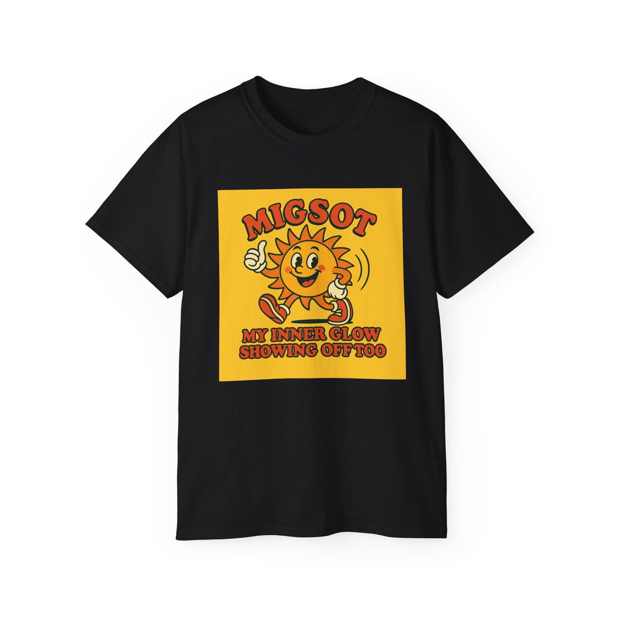 Smiling Sun Cartoon My Inner Glow T-Shirt | Retro Sunshine Graphic Tee
