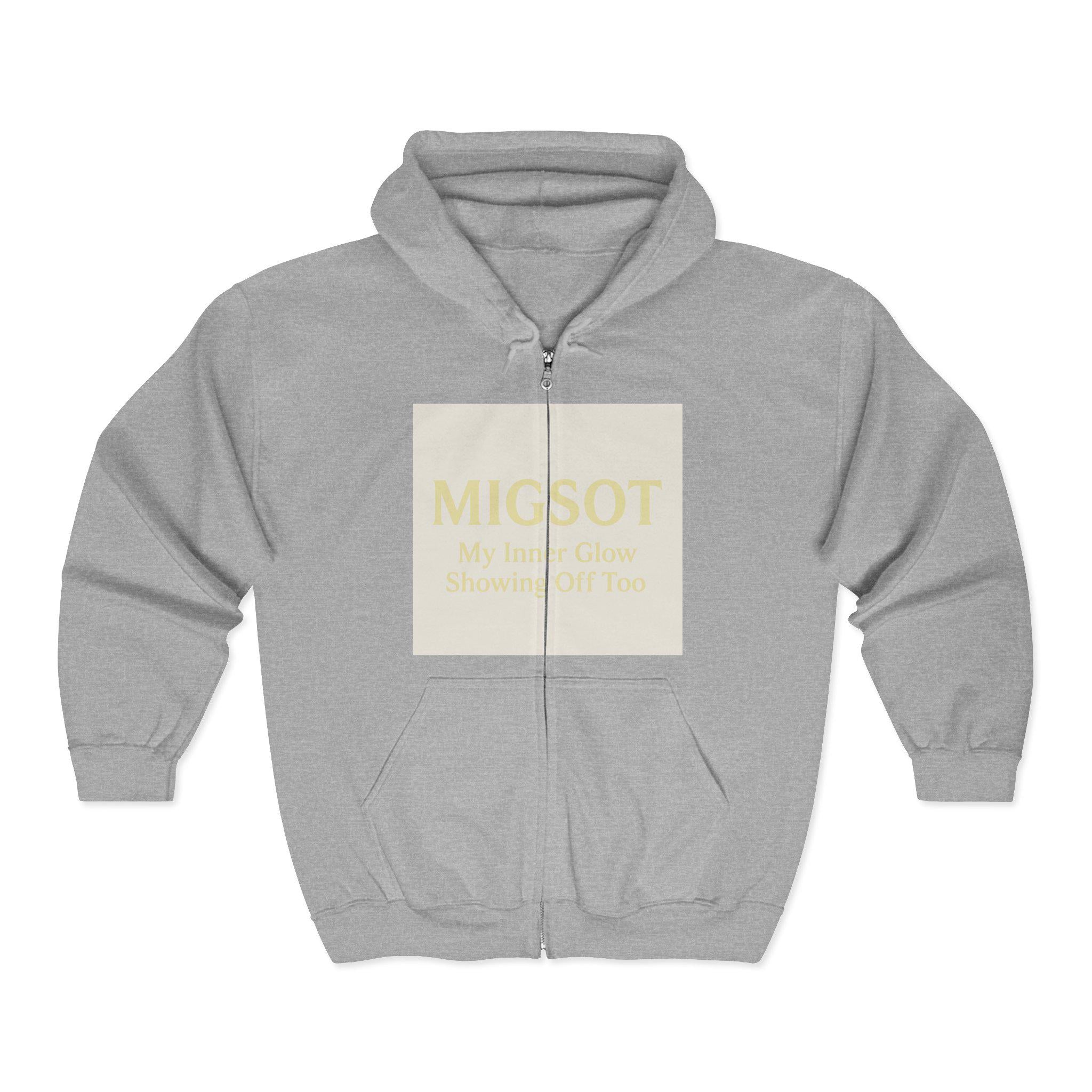 MIGSOT Square Logo Hoodie | Zip Hooded Sweatshirt