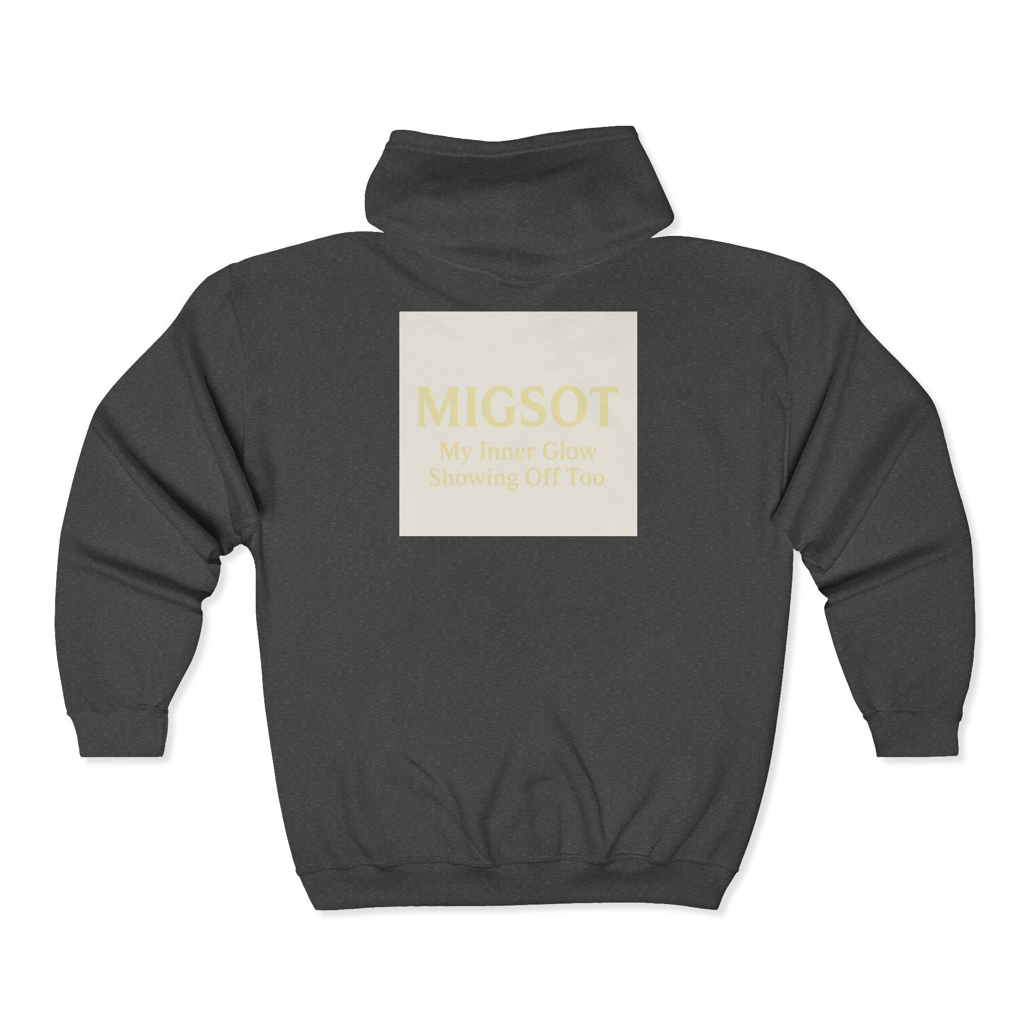 MIGSOT Square Logo Hoodie | Zip Hooded Sweatshirt