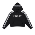 Contrast Side Stripe Cropped Hoodie