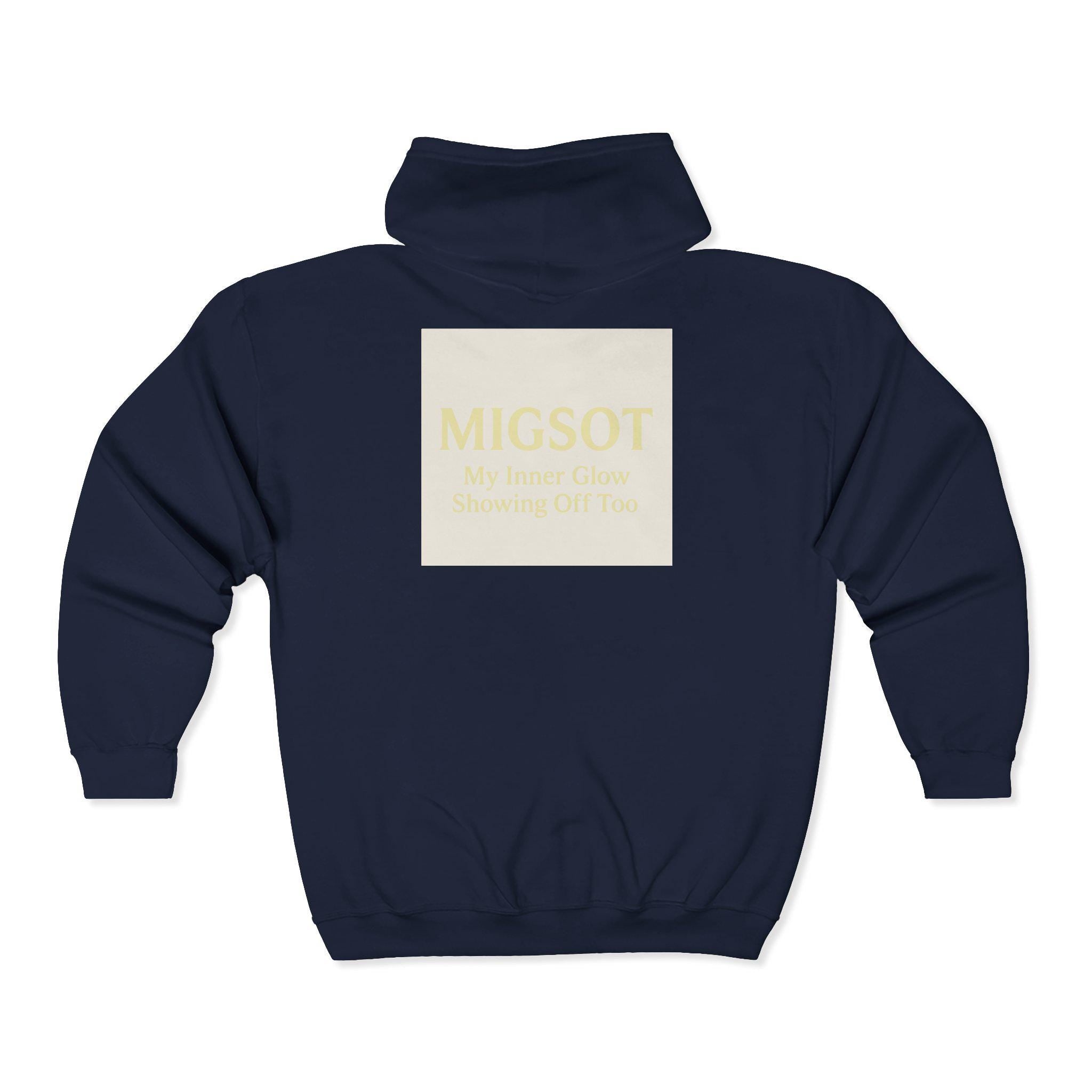 MIGSOT Square Logo Hoodie | Zip Hooded Sweatshirt