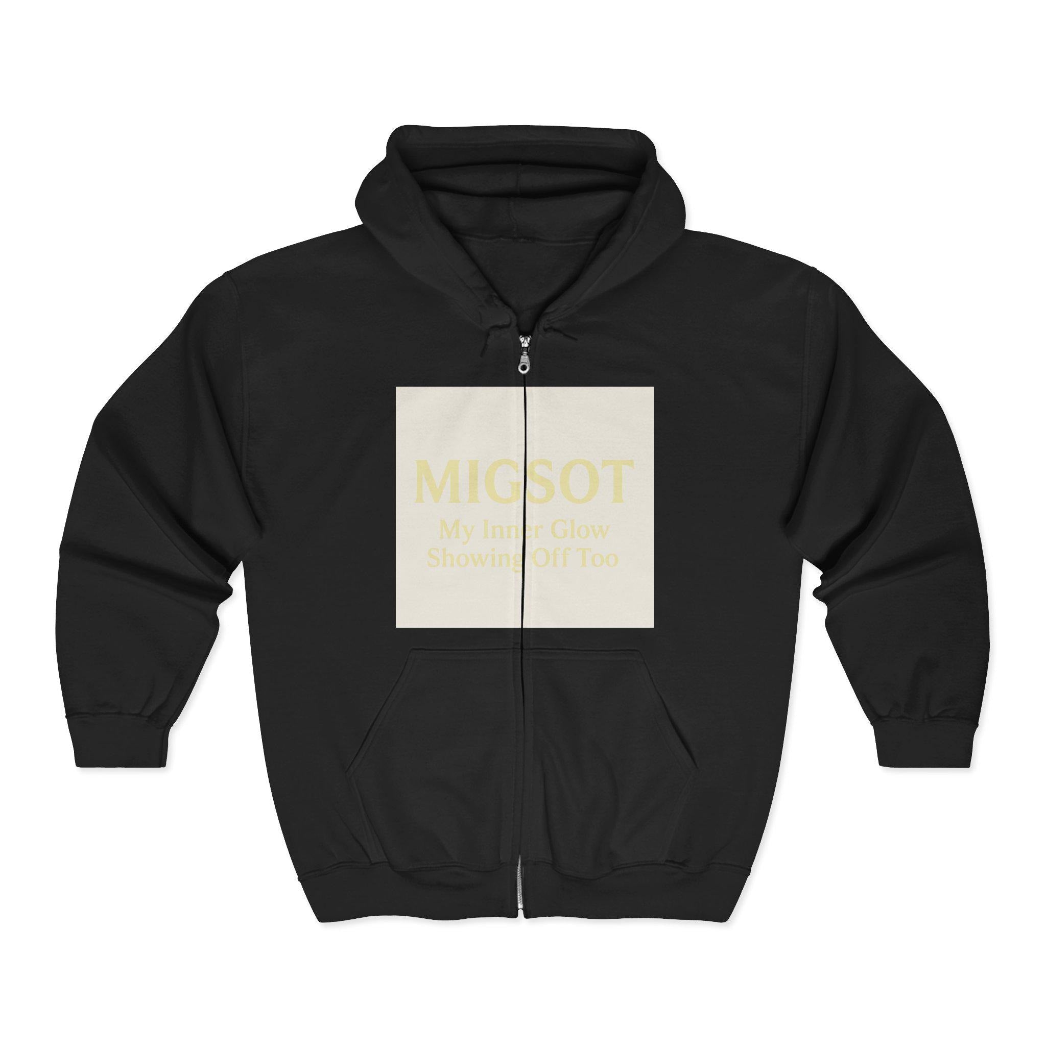 MIGSOT Square Logo Hoodie | Zip Hooded Sweatshirt