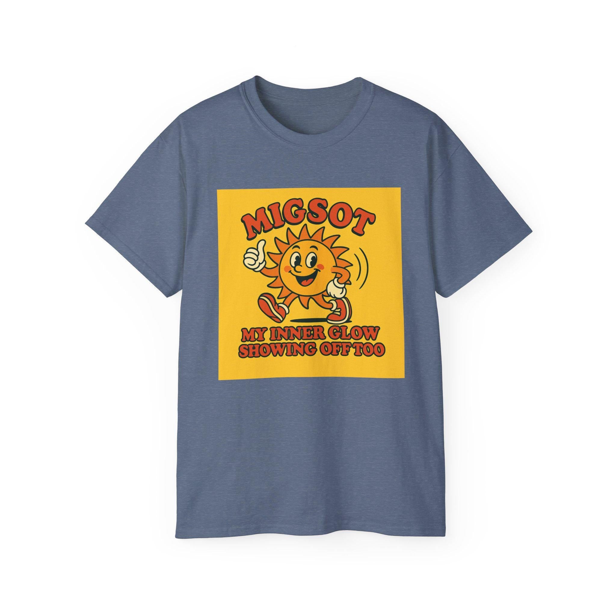 Smiling Sun Cartoon My Inner Glow T-Shirt | Retro Sunshine Graphic Tee